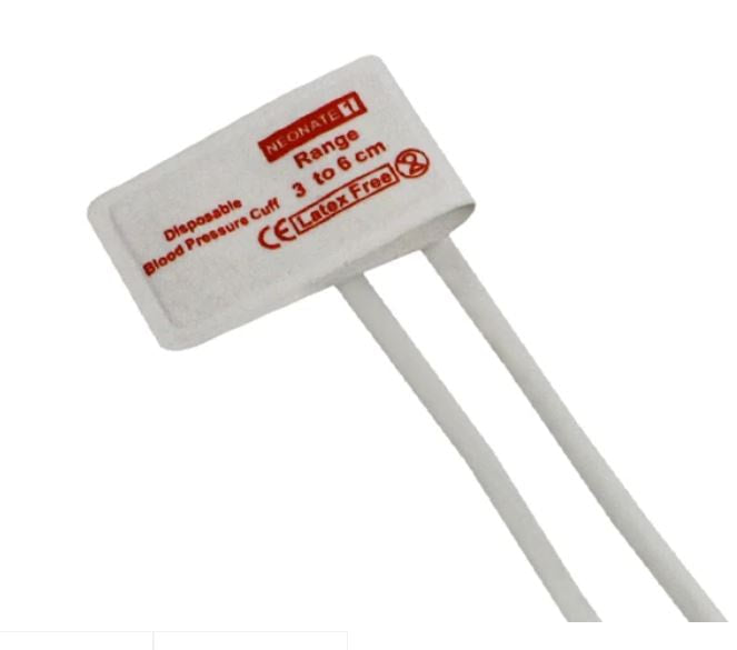 Disposable NIBP Cuff Double Tube Neonate Veterinary Use 3 - 6 cm Package of 10