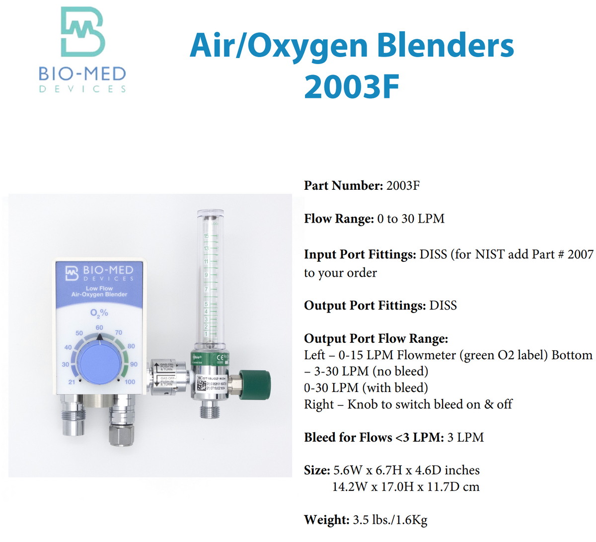 O2 Blender Oxygen Blenders and Mixers