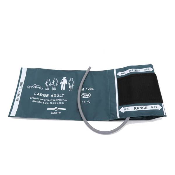 Reusable Blood Pressure Cuff Single Tube Large Adult Use 33 - 47 cm Arm Circumference